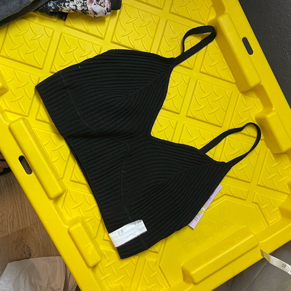 wild fable Black Ribbed Crop Tank